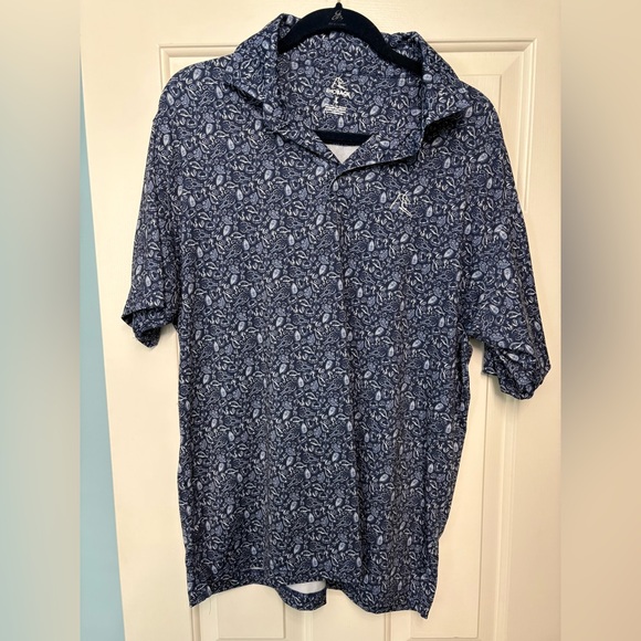 Rhoback Other - Rhoback Blue Polo Shirt with Elegant Pattern